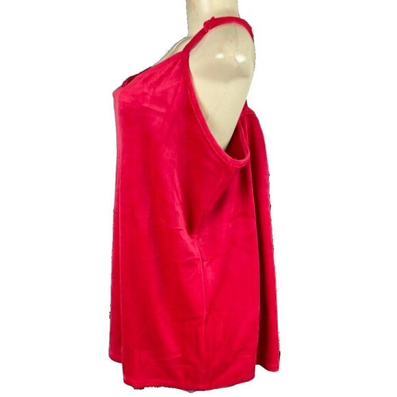 Torrid Plus 5 Red Velour Scoop Neck Adjustable Strap Camisole Top - Picture 5 of 6